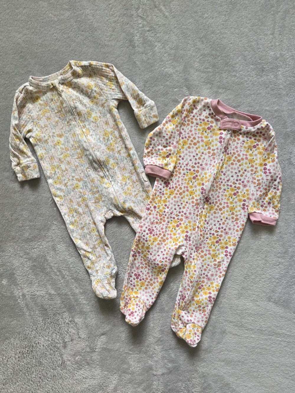 Baby Girl Flower Footies, size 3-6 months